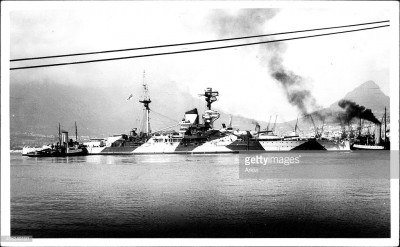 HMS Royal Sovereign in her first wartime camouflage, 1940