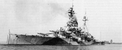HMS Royal Sovereign in her new camouflage, 1942/43