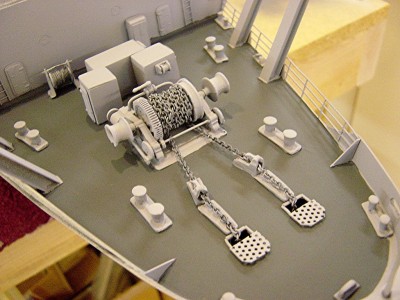 Overhead view of the bow area.