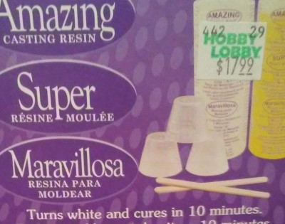The casting resin comes in 2 parts mix both equally by volume or weight.