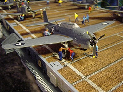 One of the torpedo bombers, TBF Avengers. Again, I added a few small details to the planes.