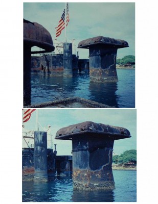 USS Arizona in 1958.... Definitely Blue, not Black/Grey