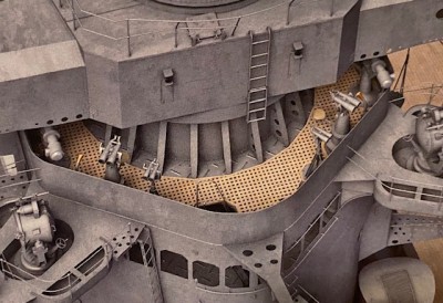 Work has begun on the bridge structure.  There appears to be a fenestrated wooden deck with on this observation level.