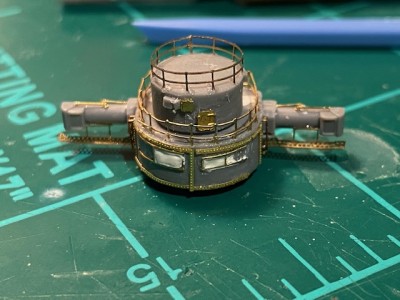 The aft rangefinder completed but not painted.