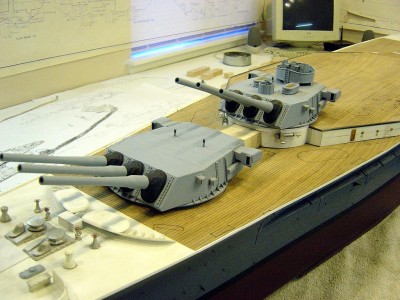 Could'nt resist taking another shot of the #1 and #2 turrents. These are resin castings I made. The procedure is shown earlier in this thread.