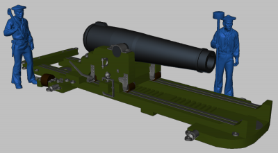 10" shell gun on pivot mount