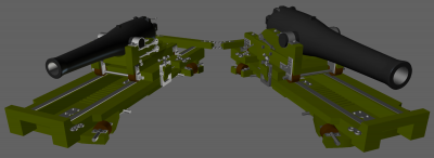 Ix inch and XI inch Dahlgren pivot guns