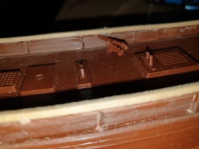 One strip was not going to cut it, still not enough room for gunports, so I motored on.