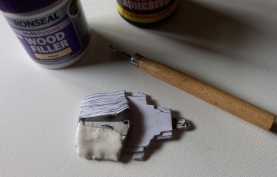 I stick together so multiple layers then put on wood adhesive and sealant shown.