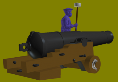 68 pounder 3D model in progress