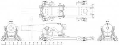 Drawing of the movie-prop IX gun on an iron pivot mount
