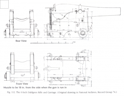 Drawing of 50 pdr Dahlgren rifle