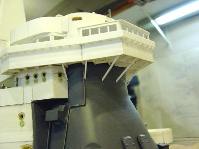 More bracing added under nav. bridge overhang.