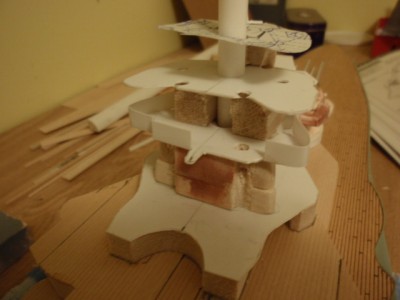 the blocks of wood are spacers ,the holes in the levels do not line up