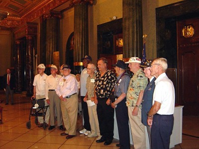 Yours truly with 10 of the veterans of the Indiana.