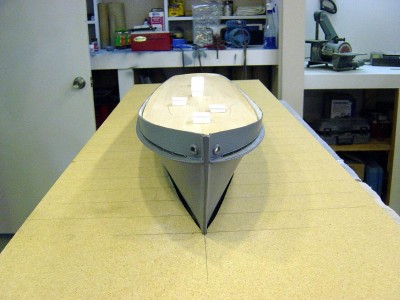 Bow-on view. Anchor hawses are vacformed.