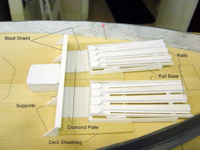 Heres a breakdown of the further assembly. Note the rails in their lowered position.