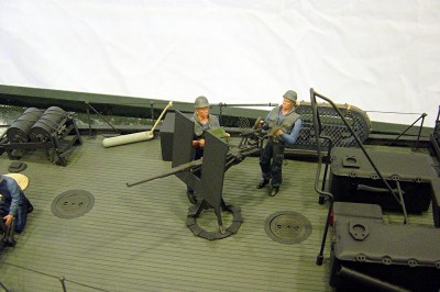 Another view of the gun crew and safety rail assy.