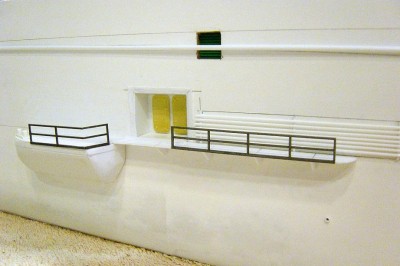 Aft sponson deck installed and railings added.