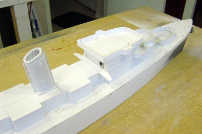 Another stb. view looking slightly forward. Note I have marked out locations for other parts, using the plans as a guide.