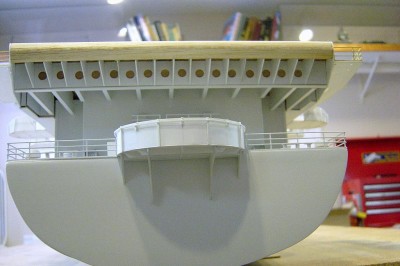 DSC04346.JPG (102.51 KiB) Viewed 8770 times Dead on stern view. Note all the underdeck bracing. Again, all styrene.