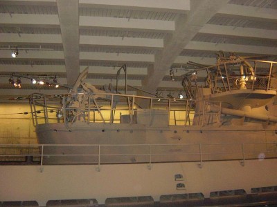 Stb. view of the "Wintergarden". Note the guns. U-505 had her deck gun removed before she was captured.