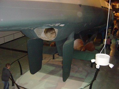 Stern torpedo tubes. Nice shot of the stern area.