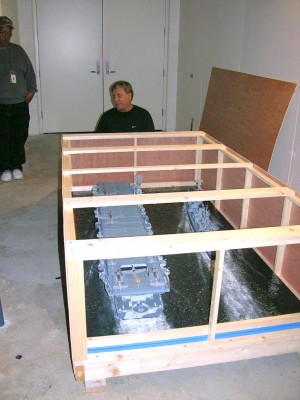 Me again, uncrating the display.