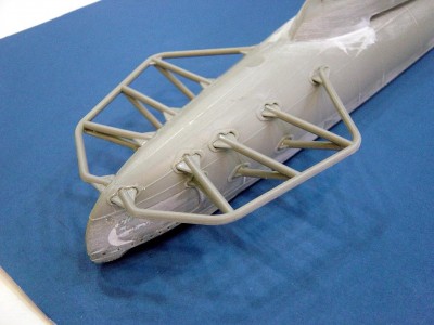 Aft. torpedo tube shutters added here, resin from IBS. In their closed position.