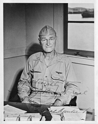 Mitscher photo autographed by the Admiral for Ring
