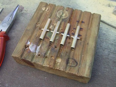 All four completed bollards