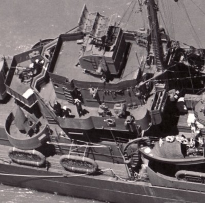 No skylookout chairs on either level of the USS Hazelwood.