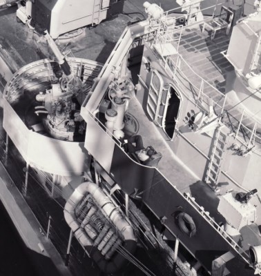 Is the angle iron structure part of the ship or yard equipment?