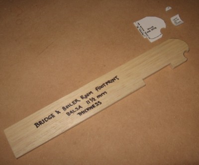 The boiler room roof is built around a balsa core.