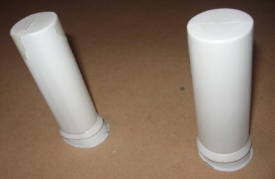 The basic funnel shapes assembled with solvent weld.