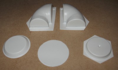 The vac formed components of the huge boiler room ventilator cowl.