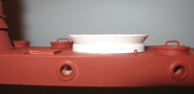 The base ring (race) in place on the boiler room roof.