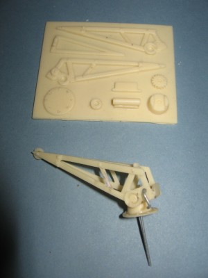 The anchor handling crane assembled next to the initial resin casting.
