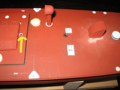 The location positions for much of the deck detail have been transferred from the plans and pencilled in.