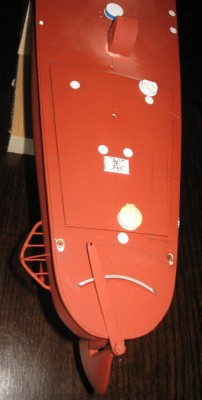 The stern showing the tiller arrangements.