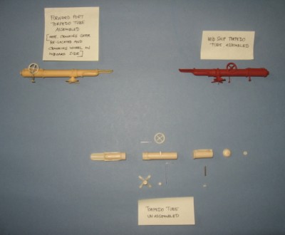 The tubes assembled and in component form.