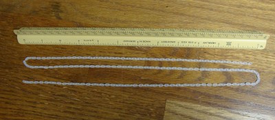 3 feet of 0.9mm wire, 5.4mm long links