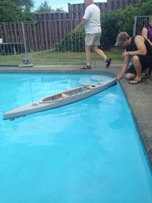 I did it! Tiger was launched in our swimming pool on Sunday, 15th December, 100 years after the original.l Her first "wetting" was in this form as the ship was pretty much in this state when launched.