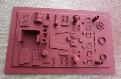 The "master" used to create a silicon rubber mould of nearly all the models fittings.