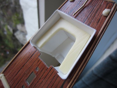 The aperture for the cockpit was carefully trimmed so that the cockpit fitted neatly to the correct depth.