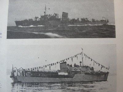 ORP Kormoran (ID letters KR) (top) and possibly ORP Albatros showing partially obscured ID letters AL